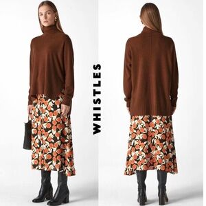 Whistles 100% Cashmere Sweater Minimalist Funnel Neck